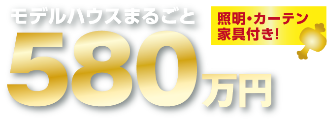 モデルハウスまるごと580万円 照明・カーテン・家具付き