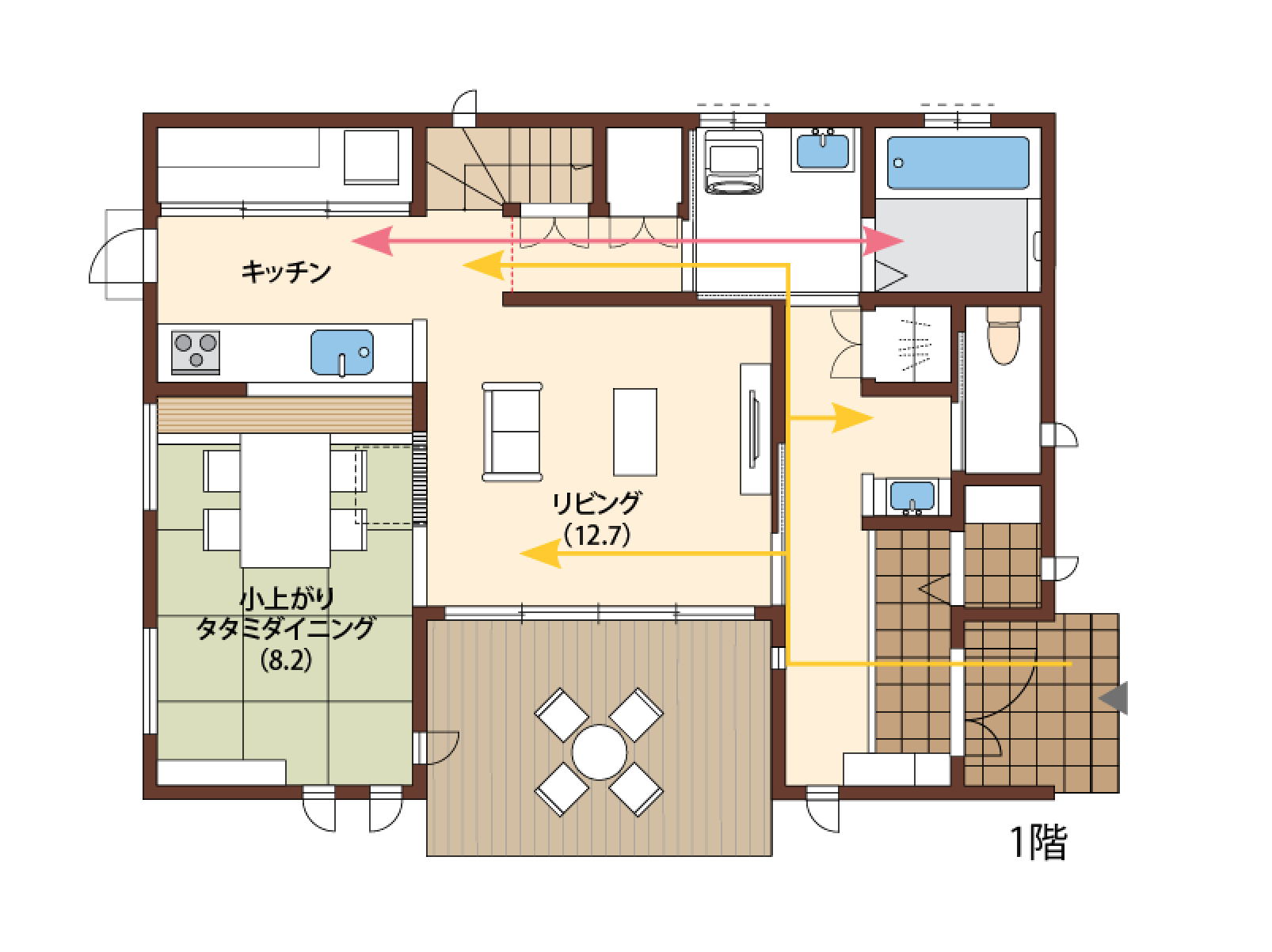 41坪 間取り 家事楽サポートと家族の絆深める家 兵庫県でモデルルームならアイフルホーム