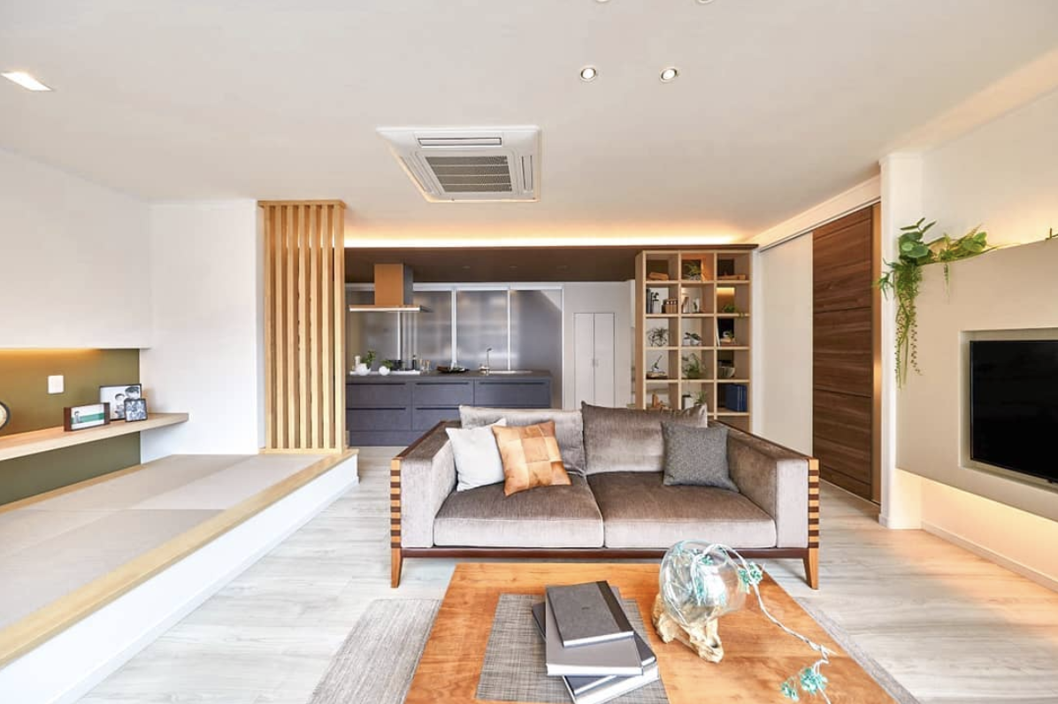 琉球畳の和室スペース 建築実例 三宅工務店